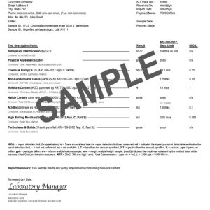 Refrigerant Analysis Program