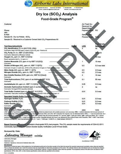 Food Grade Dry Ice Template